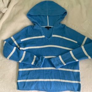 Banana Republic blue striped hooded sweater